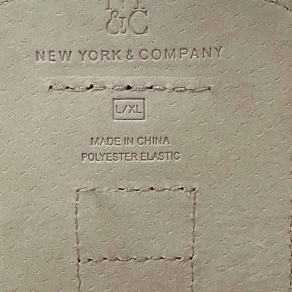 Vtg New York & Co Black/Silver Elastic Belt Bling Rhinestone Buckle L/XL - Picture 7 of 11